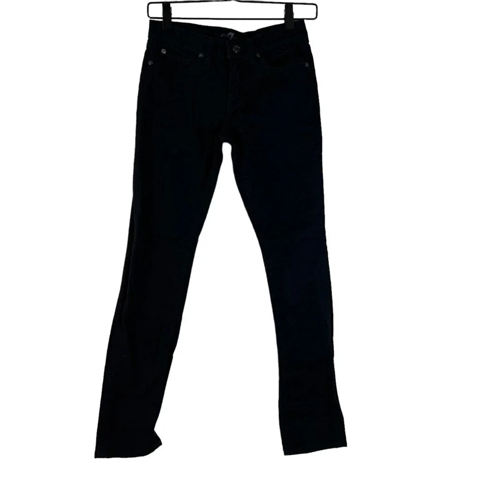 7 For All Mankind Kids Roxanne Skinny Jeans Black Stretch Low Rise Denim 12